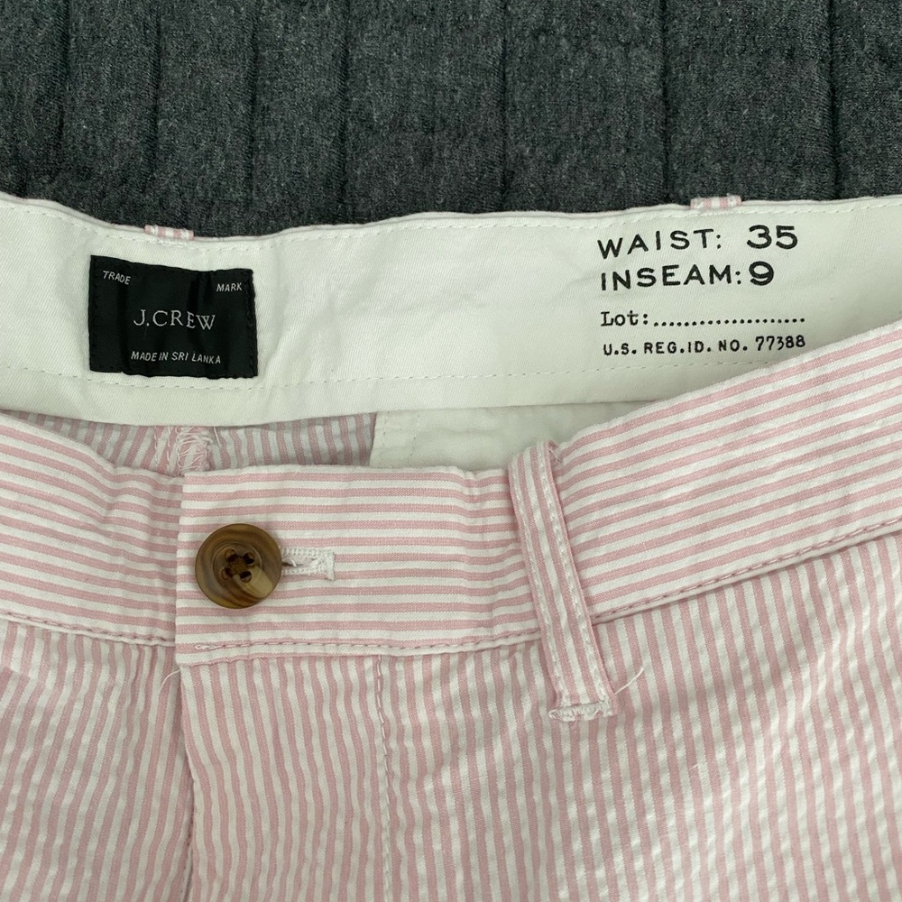 J.Crew Men's Pink & White Seersucker Striped Shorts